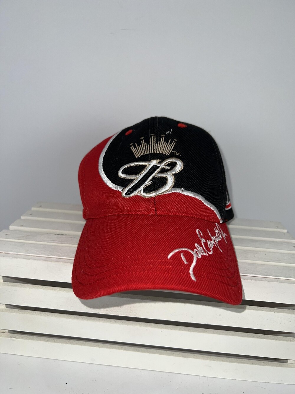 Dale Earnhardt Jr Hat Cap Strap Back Black Red NASCAR Racing Baseball Mens
